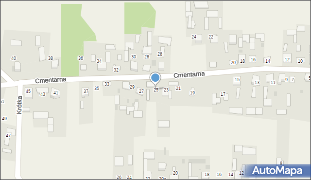 Krasice, Cmentarna, 25, mapa Krasice