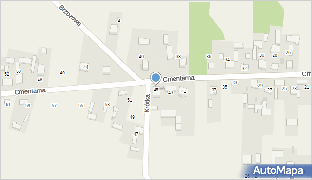 Krasice, Cmentarna, 45, mapa Krasice