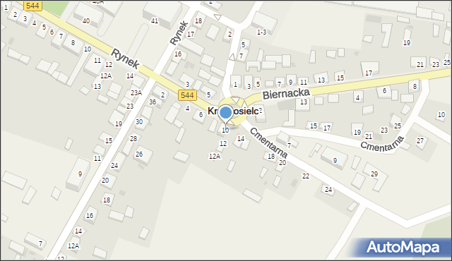 Krasnosielc, Cmentarna, 10, mapa Krasnosielc