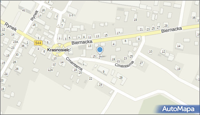 Krasnosielc, Cmentarna, 17, mapa Krasnosielc