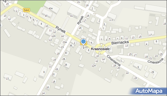 Krasnosielc, Cmentarna, 4, mapa Krasnosielc