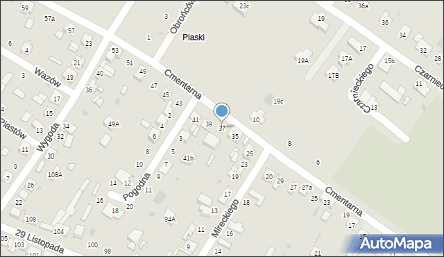 Kutno, Cmentarna, 37, mapa Kutno