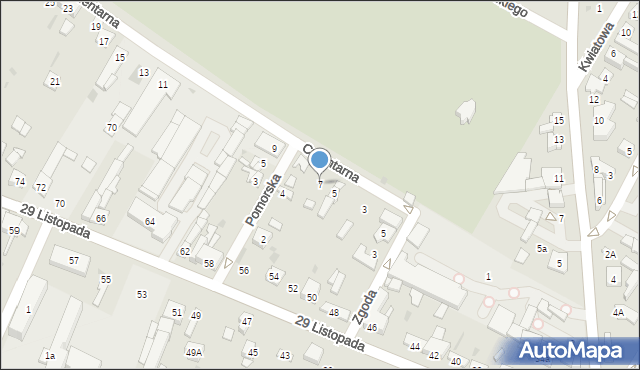 Kutno, Cmentarna, 7, mapa Kutno