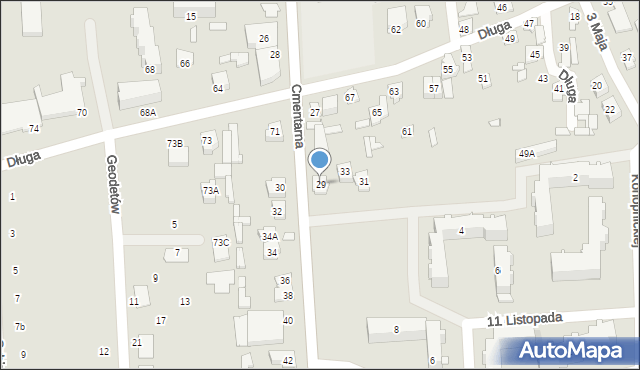 Łapy, Cmentarna, 29, mapa Łapy