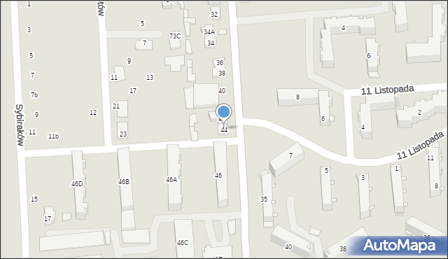 Łapy, Cmentarna, 44, mapa Łapy