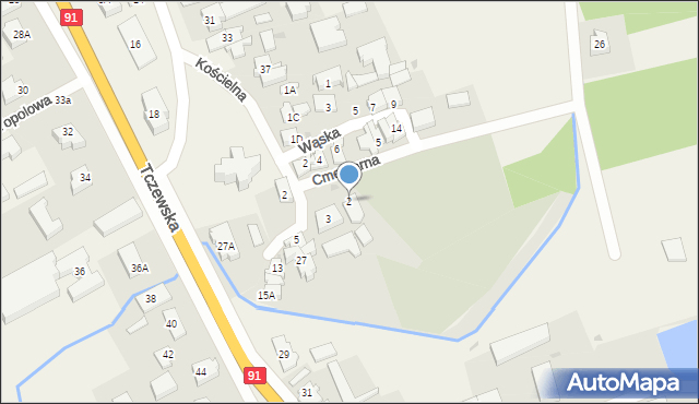 Łęgowo, Cmentarna, 2, mapa Łęgowo