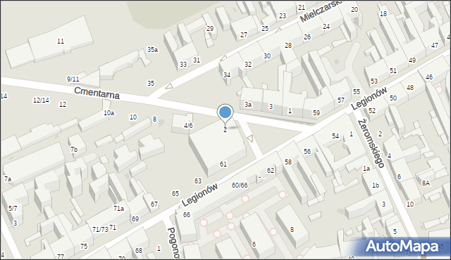 Łódź, Cmentarna, 2, mapa Łodzi