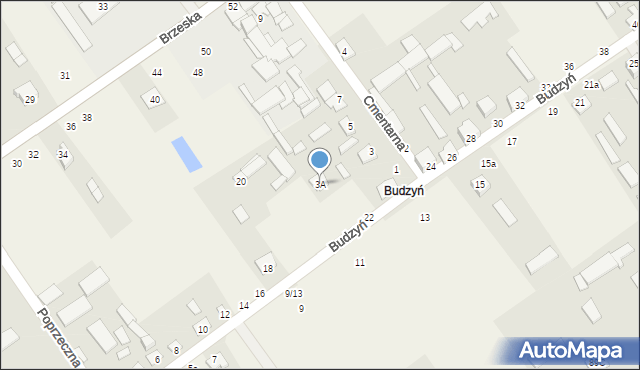 Łomazy, Cmentarna, 3A, mapa Łomazy