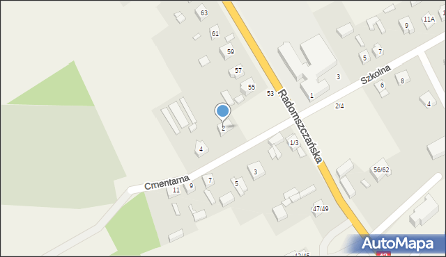 Makowiska, Cmentarna, 2, mapa Makowiska