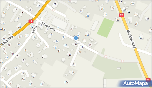 Miejsce Piastowe, Cmentarna, 10, mapa Miejsce Piastowe