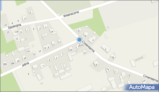 Mokobody, Cmentarna, 13, mapa Mokobody