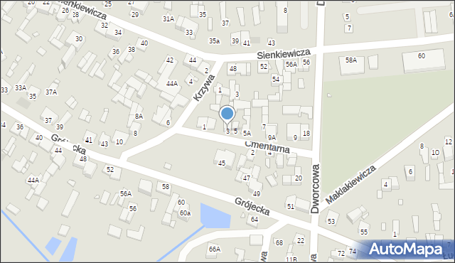 Mszczonów, Cmentarna, 3, mapa Mszczonów