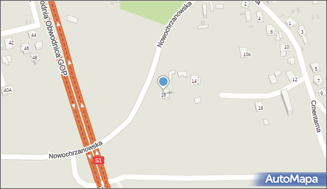 Mysłowice, Cmentarna, 16, mapa Mysłowice