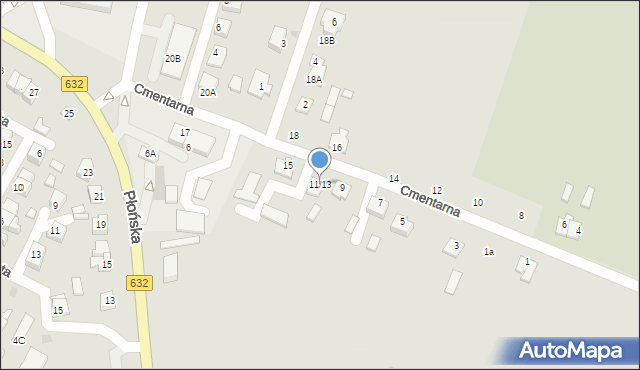 Nasielsk, Cmentarna, 11/13, mapa Nasielsk