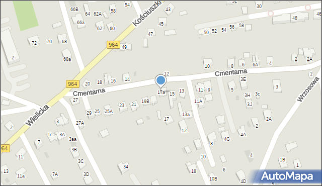 Niepołomice, Cmentarna, 17a, mapa Niepołomice