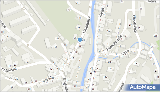 Nowa Ruda, Cmentarna, 21, mapa Nowa Ruda