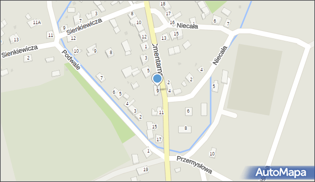 Nowe Brzesko, Cmentarna, 9, mapa Nowe Brzesko