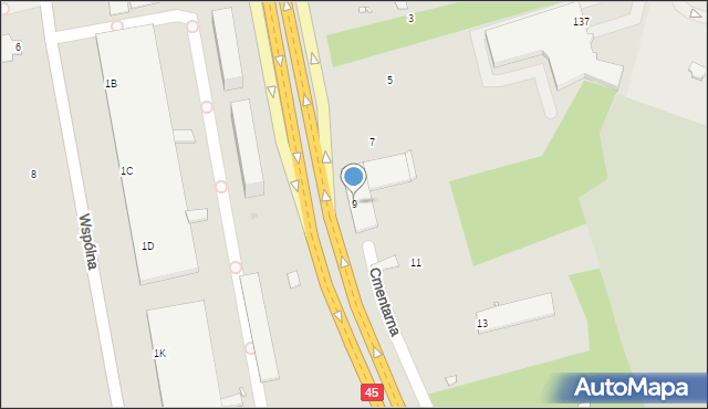 Opole, Cmentarna, 16, mapa Opola