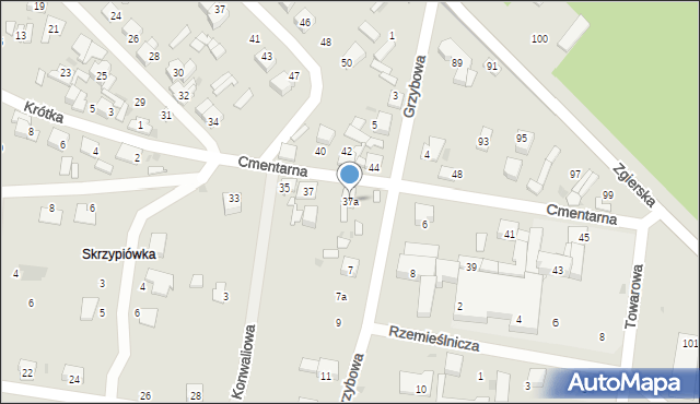 Ozorków, Cmentarna, 37a, mapa Ozorków