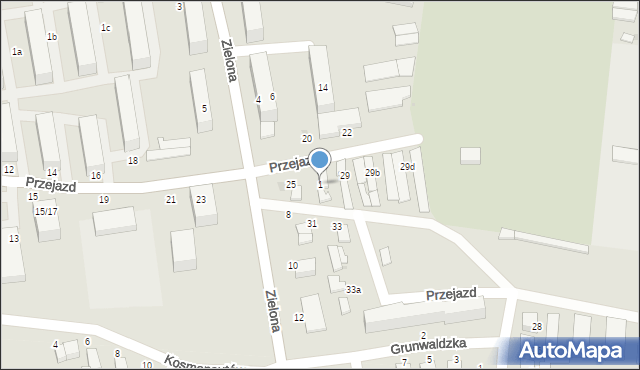 Poddębice, Cmentarna, 1, mapa Poddębice