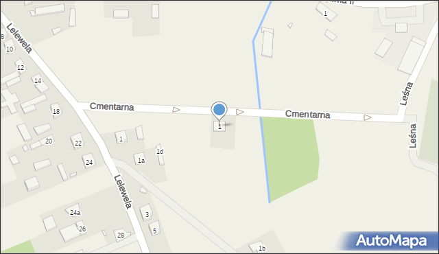 Poświętne, Cmentarna, 1, mapa Poświętne