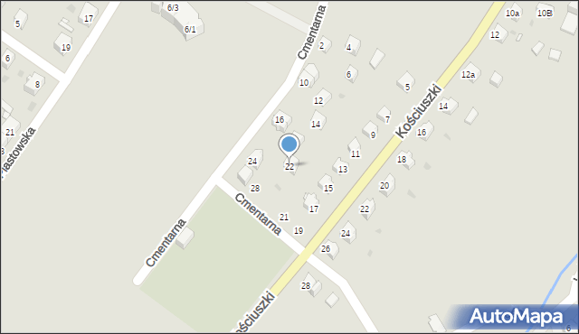 Radków, Cmentarna, 22, mapa Radków