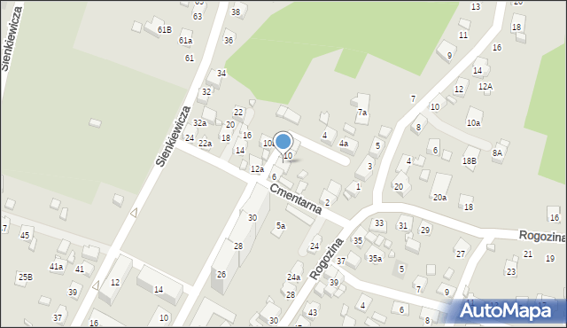 Radlin, Cmentarna, 8, mapa Radlin