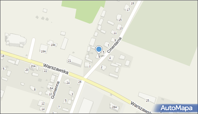 Serokomla, Cmentarna, 3, mapa Serokomla