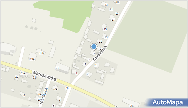 Serokomla, Cmentarna, 7, mapa Serokomla