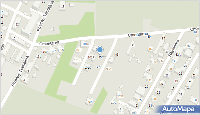 Siedlce, Cmentarna, 95, mapa Siedlce