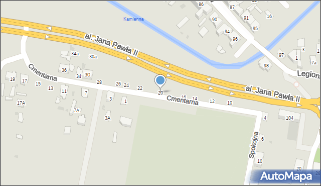 Skarżysko-Kamienna, Cmentarna, 20, mapa Skarżysko-Kamienna