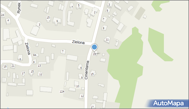 Skierbieszów, Cmentarna, 13, mapa Skierbieszów