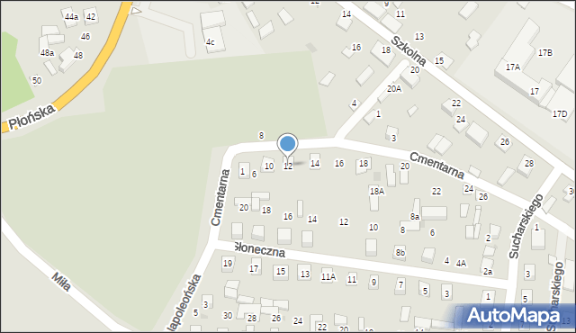 Sochocin, Cmentarna, 12, mapa Sochocin