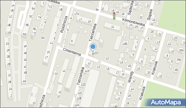 Sosnowiec, Cmentarna, 10, mapa Sosnowca