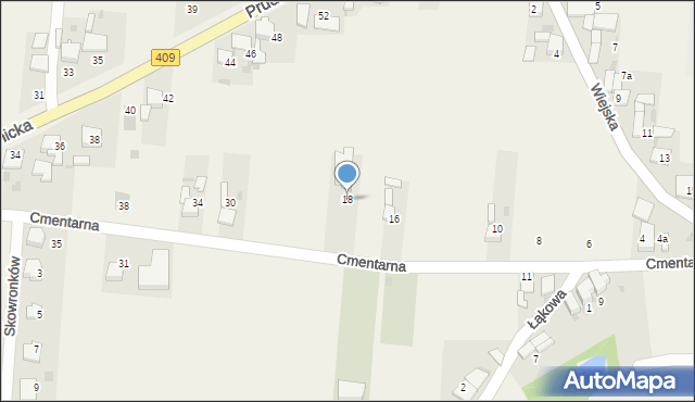 Steblów, Cmentarna, 18, mapa Steblów