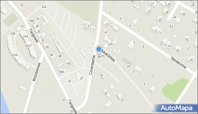 Stryków, Cmentarna, 16, mapa Stryków