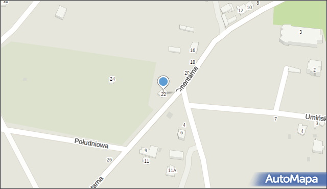 Sulejów, Cmentarna, 22, mapa Sulejów