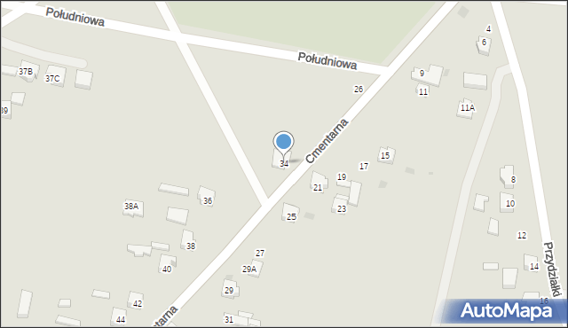 Sulejów, Cmentarna, 34, mapa Sulejów