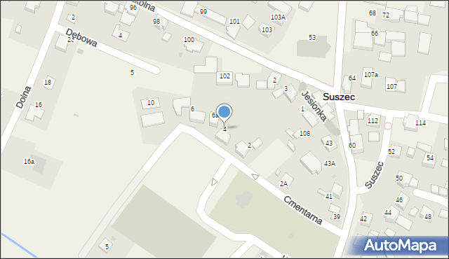 Suszec, Cmentarna, 4, mapa Suszec