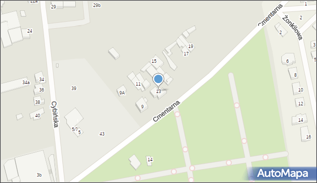 Swarzędz, Cmentarna, 13, mapa Swarzędz