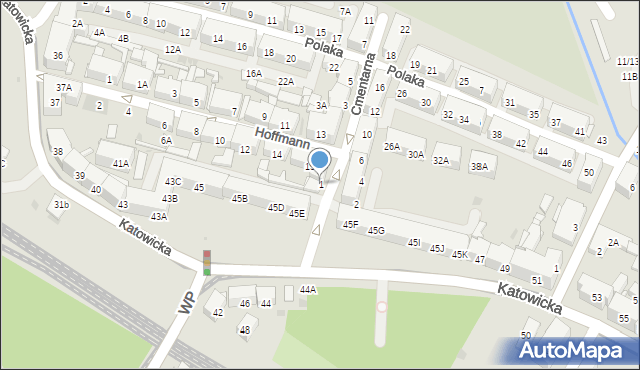 Świętochłowice, Cmentarna, 1, mapa Świętochłowice