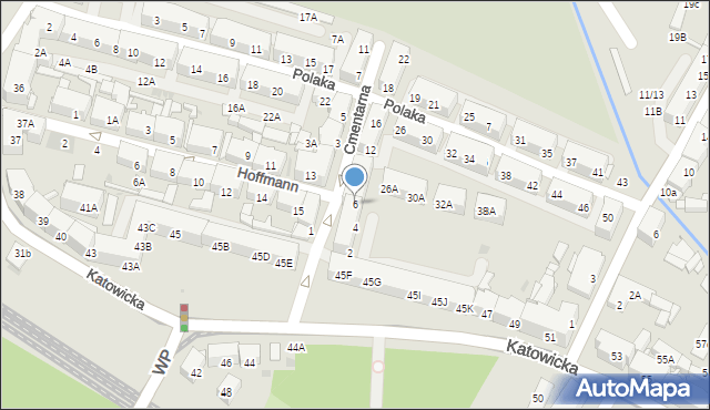 Świętochłowice, Cmentarna, 6, mapa Świętochłowice