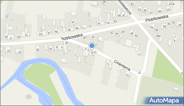 Szczerców, Cmentarna, 5, mapa Szczerców