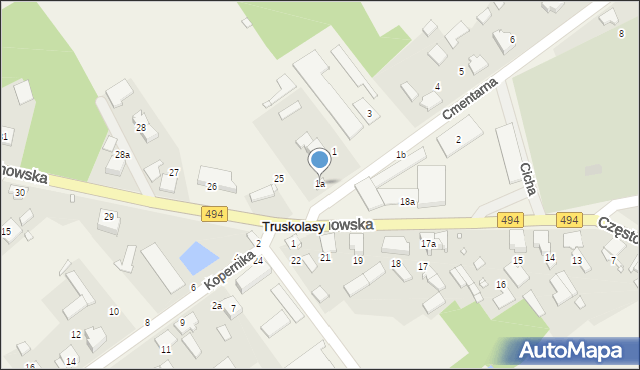 Truskolasy, Cmentarna, 1a, mapa Truskolasy