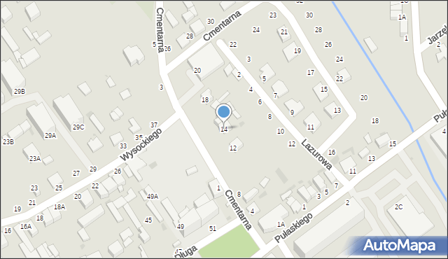 Warka, Cmentarna, 14, mapa Warka