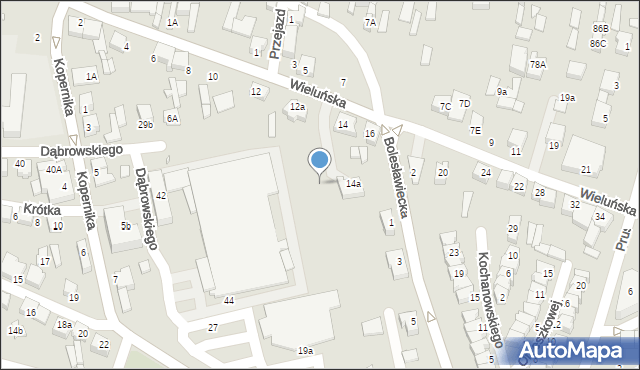 Wieruszów, Cmentarna, 21b, mapa Wieruszów