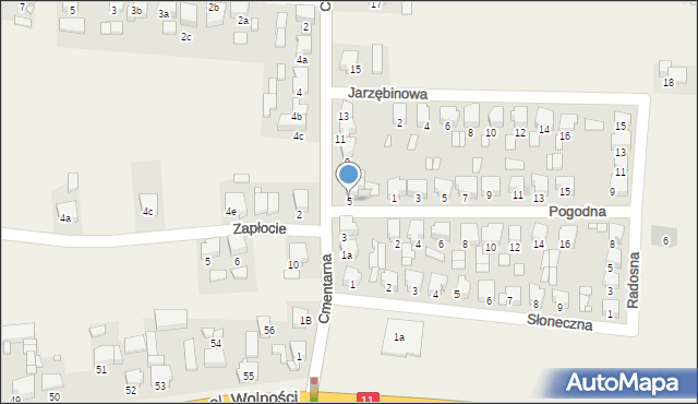 Witaszyce, Cmentarna, 5, mapa Witaszyce