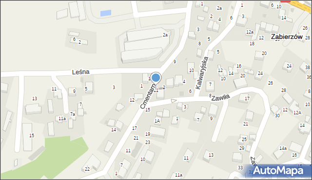 Zabierzów, Cmentarna, 11, mapa Zabierzów