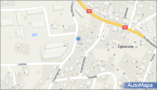 Zabierzów, Cmentarna, 7, mapa Zabierzów