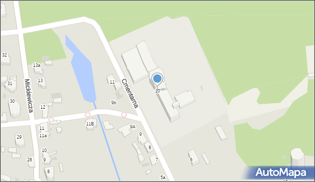 Żerków, Cmentarna, 10, mapa Żerków